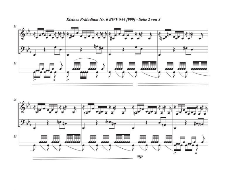 Partitur Bach Praeludium BWV 944 999 II Partitur 768x648